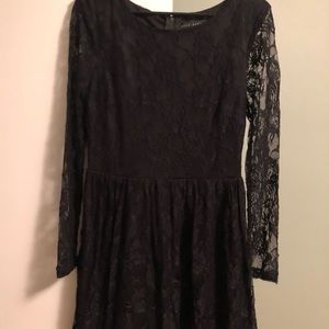 Black long sleeve lace dress